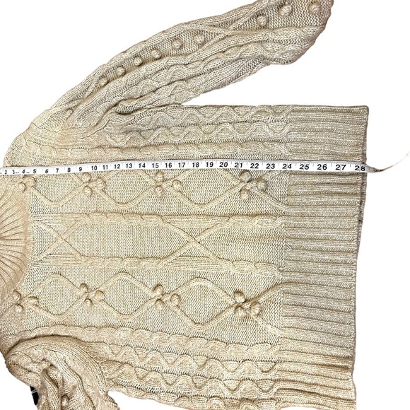 Cupcakes and Cashmere Cable Knit Pom Pom Turtleneck Sweater - Picture 10 of 10